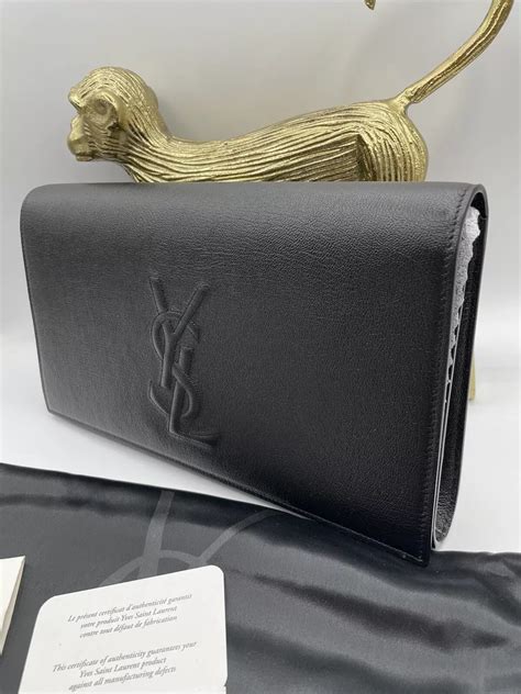 ysl large logo clutch|ysl clutch bag saweetie.